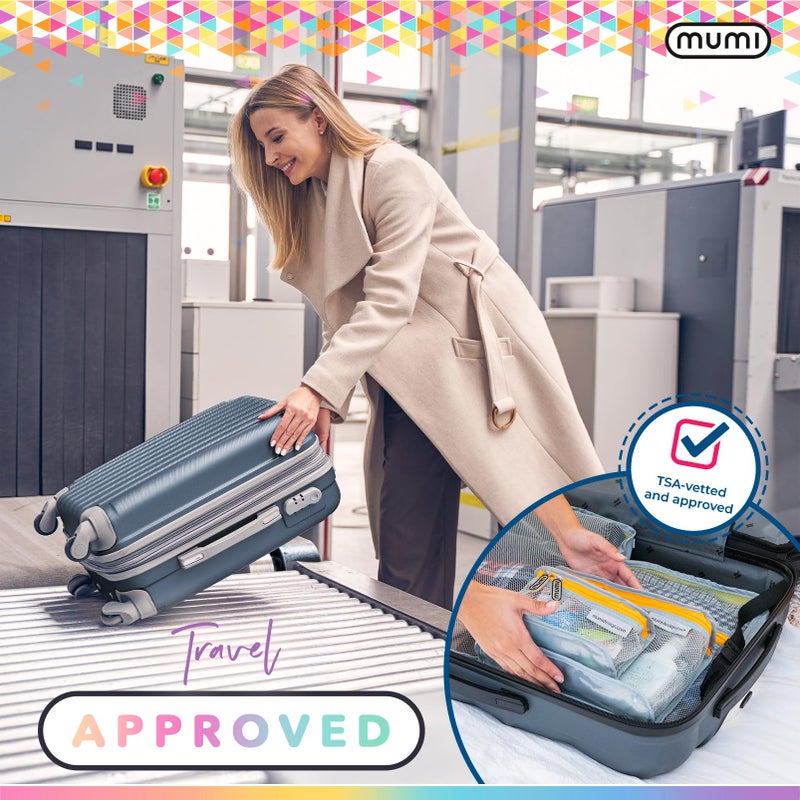 MUMI Travel Toiletry Bag Set of 3 â€“ Clear TSA Approved Toiletry Bags for Women â€“ Reusable Water-Resistant Makeup Organizer Pouches for Skincare, Cosmetics, Travel Accessories, Airport Packing - Gray - Image 4